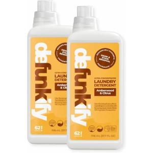 Laundry Detergent, 124 Load. Unscented Liquid Laundry Detergent Washing Soap for Sensitive Skin. ProvenSafe™ Fabric Stripper Cleaning Supply w/Odor & Stain Remover for Activewear & All Fabrics(3. Amberwood & Citrus)